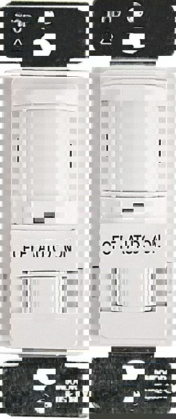 Motion Sensing Wall Switches; Switch Type: Occupancy Sensor ; Sensor Type: Infrared ; Coverage (Sq. Ft.): 980 ; Adjustment Type: Manual Delay ; Color: White ; Recommended Environment: Indoor